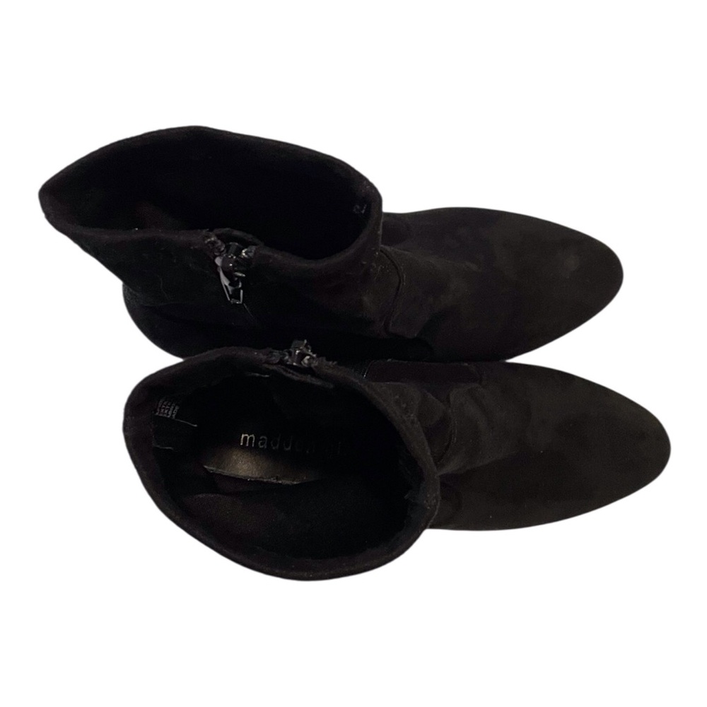 madeen girl Women's Black Textile Ankle Block Heels Boots,7.5M - Picture 10 of 12